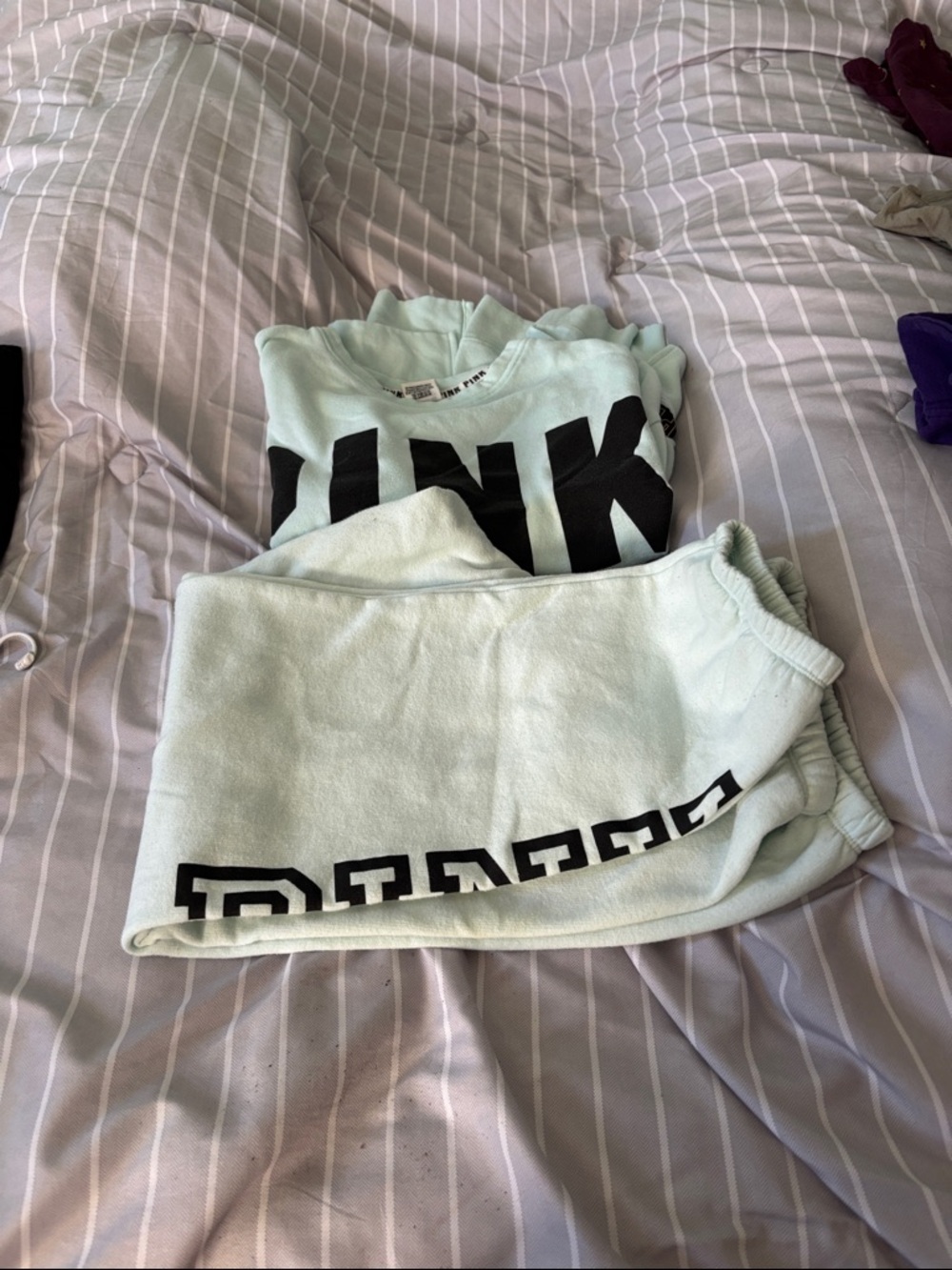 Pale Mint PINK Logo Sweatshirt and Sweatpants Set